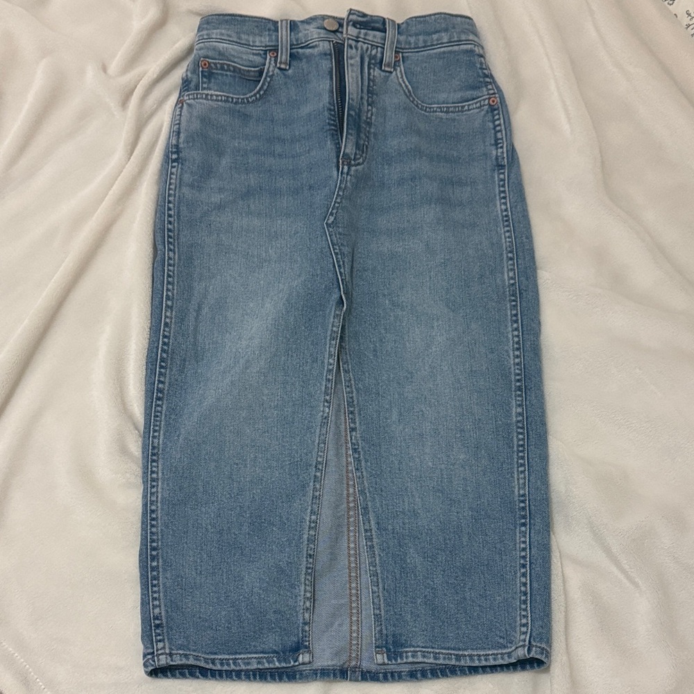 Denim Forum Midi Jean Skirt
